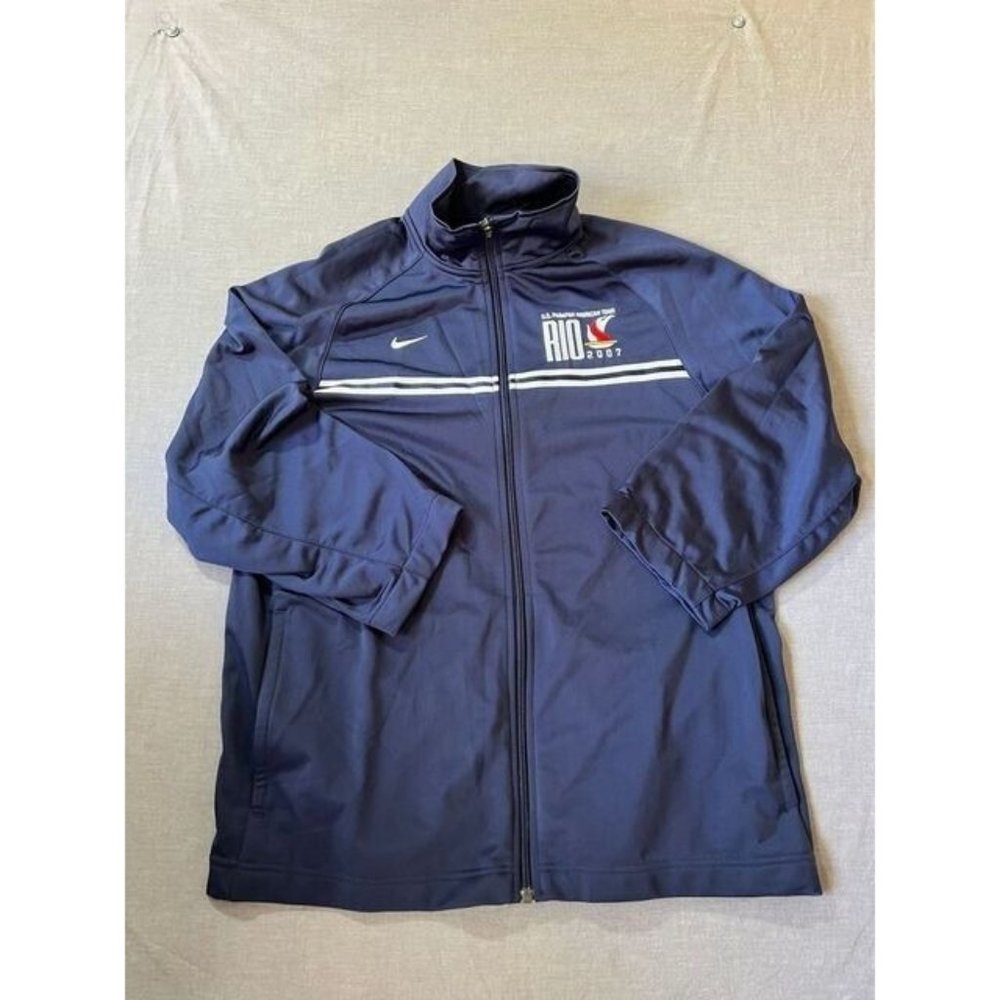 Nike Parapan American Team 2007 Rio Jacket Womens M Blue Zip Long Sleeve.